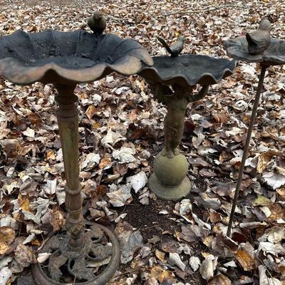 3 Small Cast Iron Birdbaths 