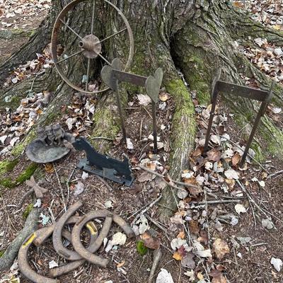 Lot Of Cast Iron Outdoor Decor 