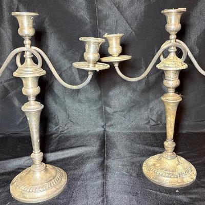 Pair Of Sterling Silver Weighted Candelabras-Frank M Whiting