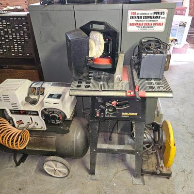 Sale Photo Thumbnail #102: Compressor, Table Saw and Buffer