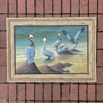 Sale Photo Thumbnail #84: Original oil on canvas in lovely solid wood frame by Local Charleston artist Holly Reynolds. 
