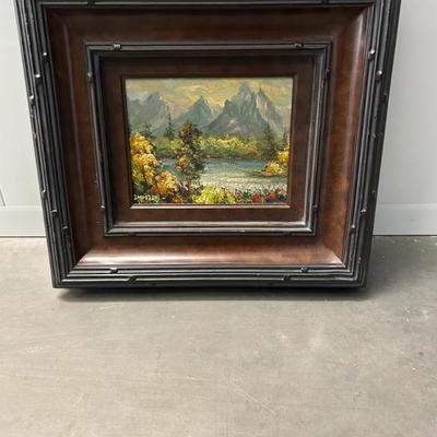 Sale Photo Thumbnail #67: Signed original oil painting in heavy wood frame. 
