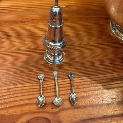 Sale Photo Thumbnail #15: All sterling silver. Baby spoons $5 each, Sterling silver shaker $20. 