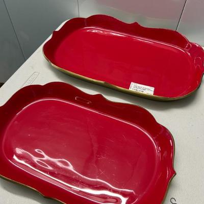 Sale Photo Thumbnail #269: Heavy lacquered metal trays by Southern Living. 