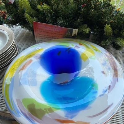 Hand blown glass centerpiece. 