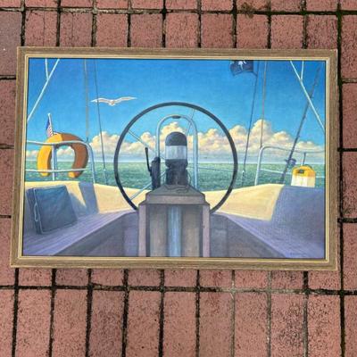 Sale Photo Thumbnail #93: Original oil on canvas in lovely solid wood frame by Local Charleston artist Holly Reynolds. 