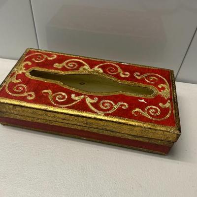 Sale Photo Thumbnail #148: Vintage Italian Florentine tissue box. 