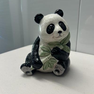 Sale Photo Thumbnail #169: Vintage hand painted panda figurine by OCI. 
