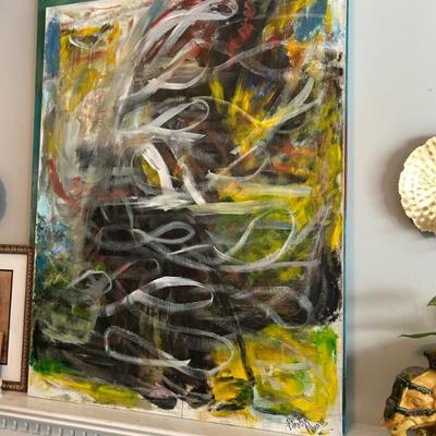 Sale Photo Thumbnail #76: Original abstract painting by P Ahern. 
