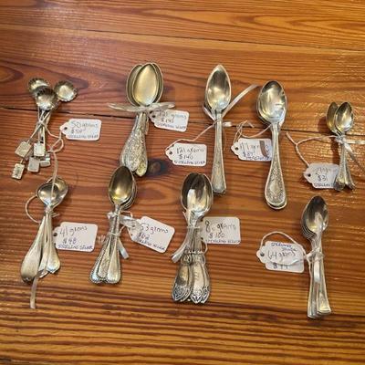 Sale Photo Thumbnail #6: All sterling silver. Prices and weights are listed on each piece. 