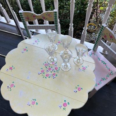  I rage handpainted child’s table and 2 chairs. 