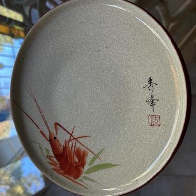 Sale Photo Thumbnail #357: Set of 4 Japanese shallow rimmed plates. 