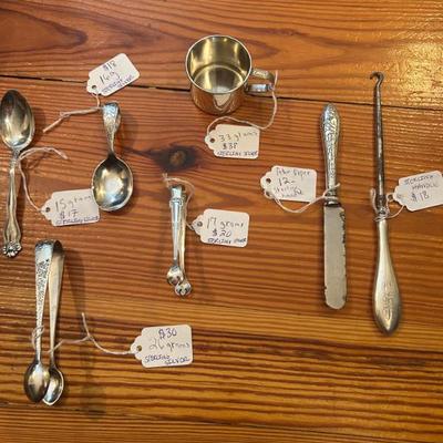 Sale Photo Thumbnail #17: All sterling silver. Prices and weights are listed on each piece. 