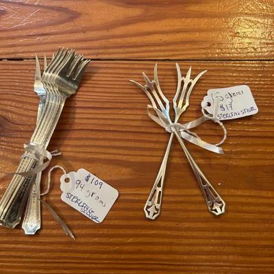 Sale Photo Thumbnail #7: All sterling silver. Prices and weights are listed on each piece. 