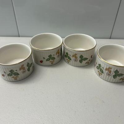 Sale Photo Thumbnail #144: Vintage set of four Wedgwood "Wild Strawberry" ramekins. Made in England. 