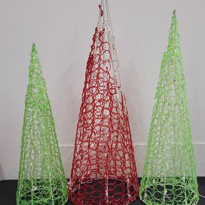 Vintage Spun Lucite Light-Up Christmas Trees - Lot 1