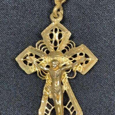 14K Gold Crucifix Pendant