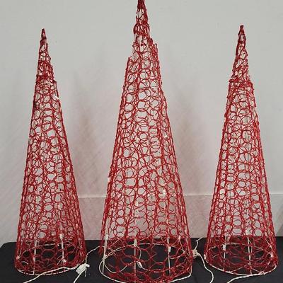 Vintage Spun Lucite Light-up Christmas Trees - Lot 2