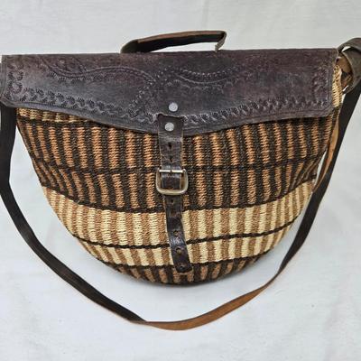 Leather and Sisal Handbag