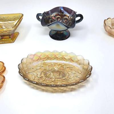 Carnival Glass Compotes & Candy Dishes