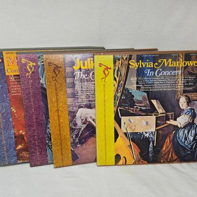 Four  Box Sets of Classical LPs: Mozart, Bach, Julian Bream, Sylvia Marlowe