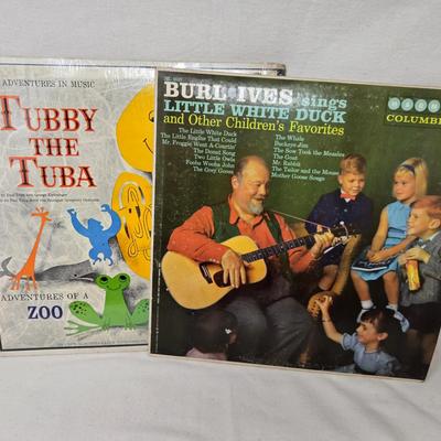 Vintage Children's LPs, Tubby the Tuba and Burl Ives