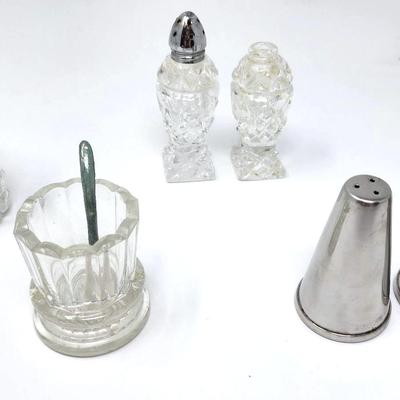 Vintage Salt And Pepper Shakers - Cut Crystal, Glass & Metal