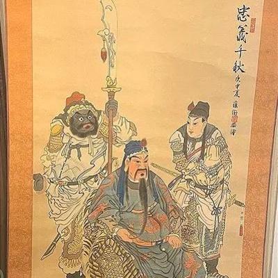 Chinese Scroll Guan Yu , Zhang Fei & Liu Bei
