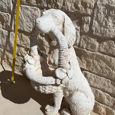 Concrete Dog with Basket #2