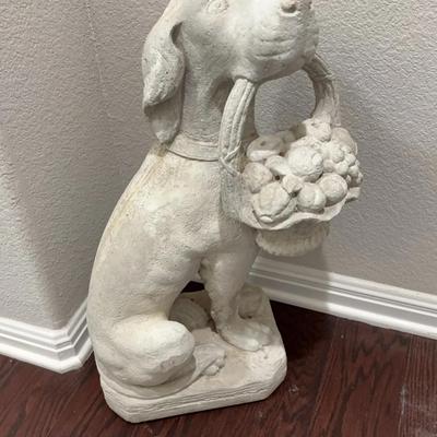 Concrete Dog with Basket #2