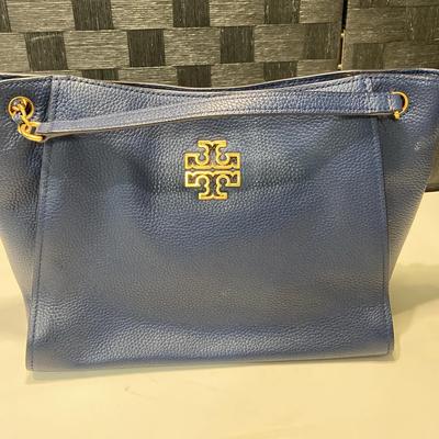 Tory Burch Navy Britten Slouchy Tote 