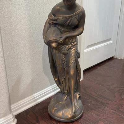 Bronze Tone (Resin) Woman Figure Sculpture 
