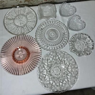 Assorted Glass Serving Plate Collection