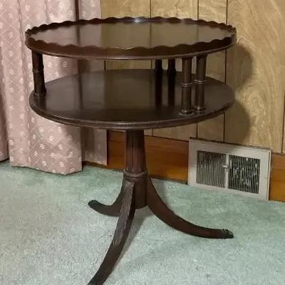 Vintage Mahogany Two-Tier Accent Table