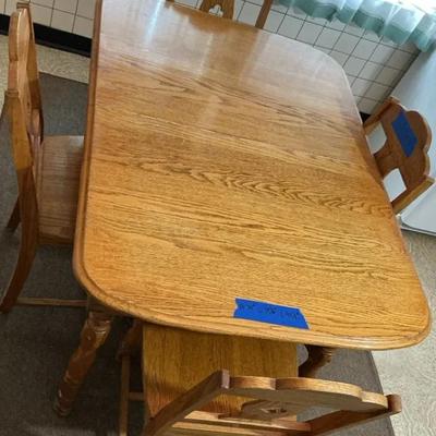 Solid Oak Table With 4 Chairs