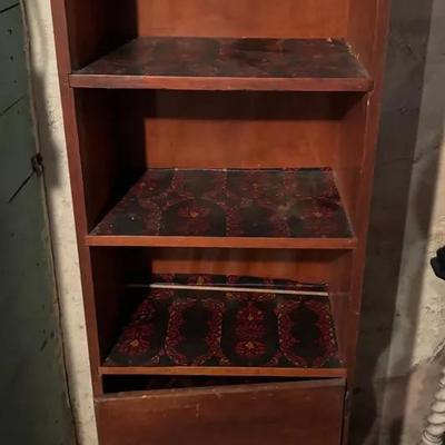 Vintage Wooden Storage Cabinet with Door and Shelves