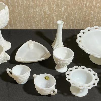 Assorted Vintage Milk Glass