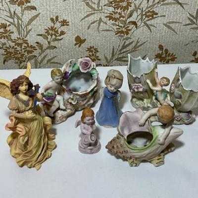 Assorted Angel and Cherub Porcelain Figurine Collection