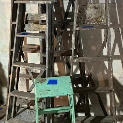 Vintage Wooden Step Ladders