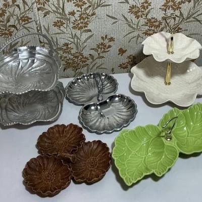 Assorted Tiered and Divided Serving Dish Collection
