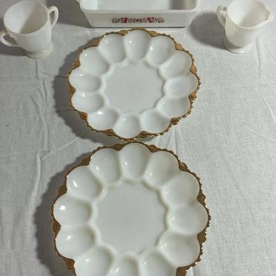 Milk Glass Serving Lot 