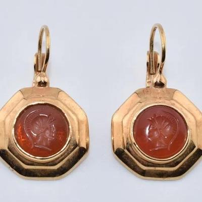 Legionaire Cameo-Style Drop Earrings