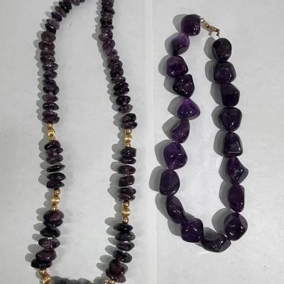 2 Amethyst Necklaces 