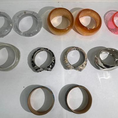 11 Assorted Cuff And Bangle Bracelets