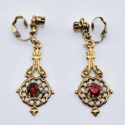 Vintage Ornate Dangle Earrings