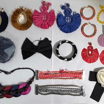 Variety Of Fabric, String, And Jute Jewelry 