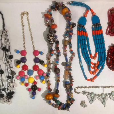 Colorful Assortment Of Necklaces,  Bracelets, And Earrings