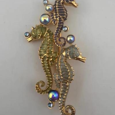 Bob Mackie Seahorse Brooch