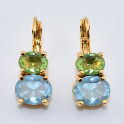 Joan Rivers - Blue & Green Drop Earrings