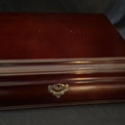 Lot 228: Wooden Jewelry Box With Lift Out Tray 